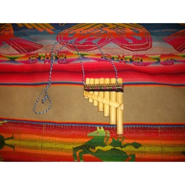 Flûte de pan Péruvienne Artisanale Décorée 7 notes Babou