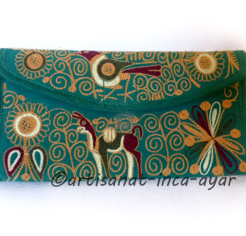 Long portefeuille en tissu brodé d'Arequipa