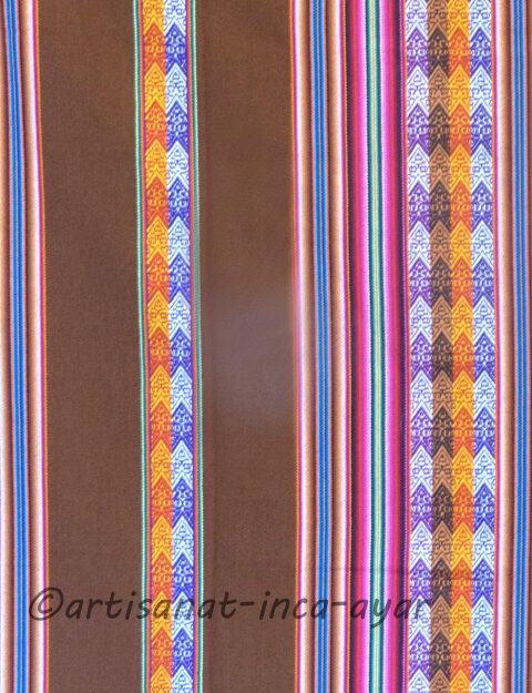 Long tissu péruvien marron et multicolore