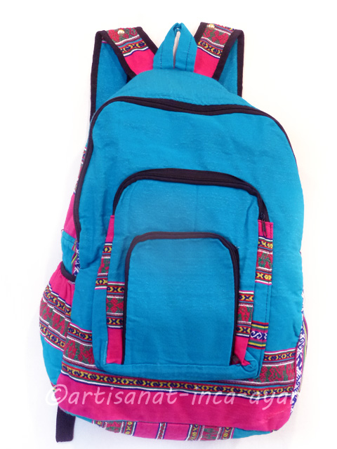 Grand sac à dos en tissu péruvien