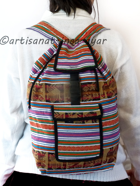 Sac à dos en tissu péruvien couleur Ayacucho
