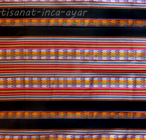 Tissu péruvien noir et multicolore