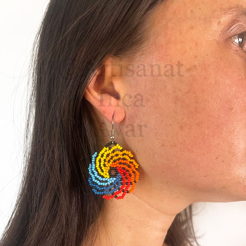 Boucles d'oreilles rondes en perles de rocaille