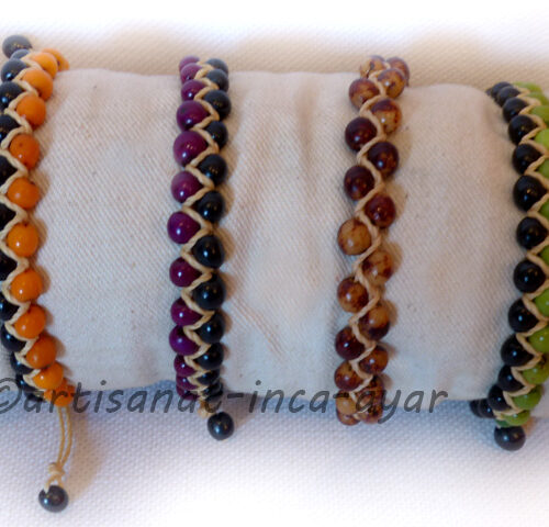 Bracelets en graines d'achiras - coloris au choix