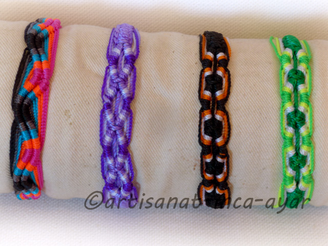 Bracelets zig zag en macramé 2 - coloris au choix