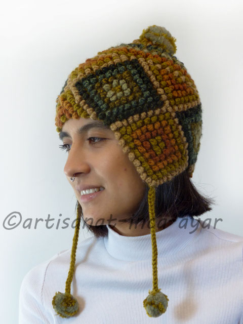 Bonnet à oreille multicolore modèle puntitos - coloris au choix