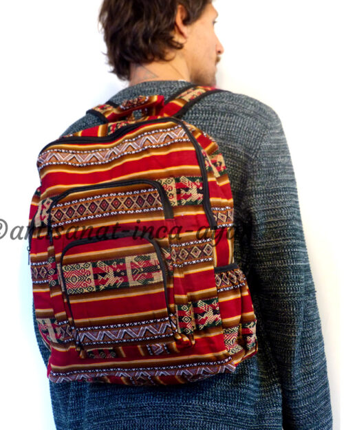 Grand sac à dos en tissu péruvien