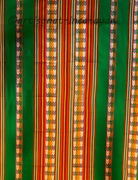 Long tissu péruvien vert et multicolore