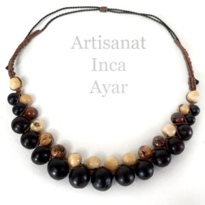 Collier double rangée de graines naturelles