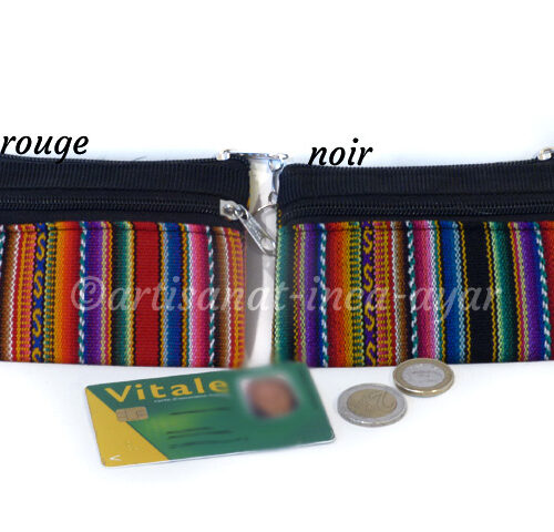 Porte monnaie en tissu du péruvien double fermeture