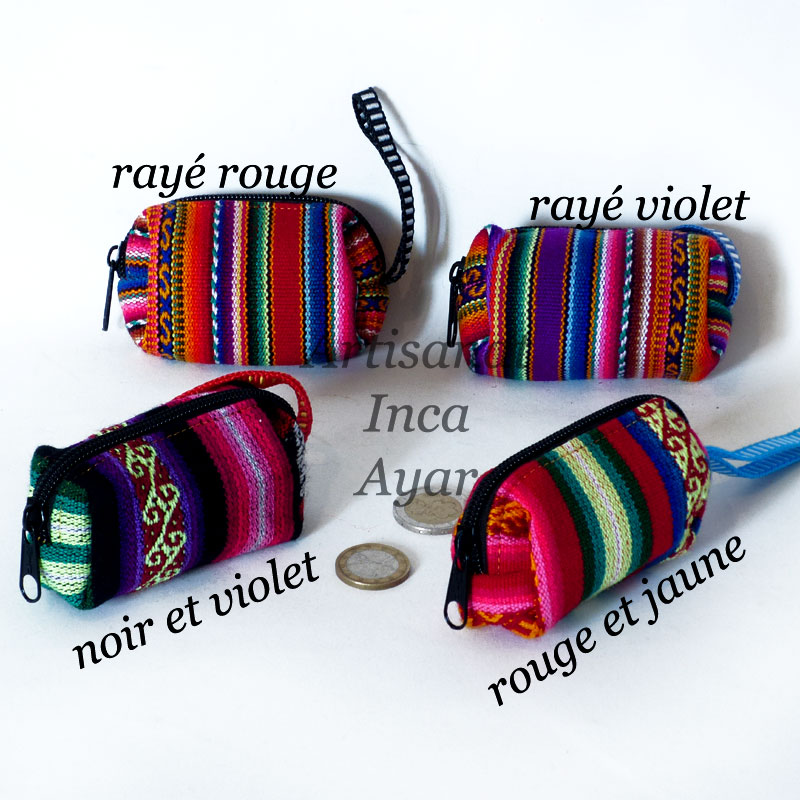 Porte monnaie tube en tissu du Pérou