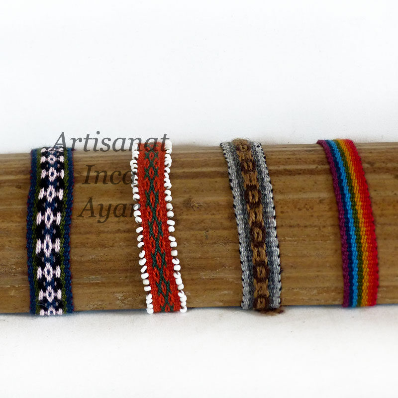 Bracelets tissés en laine d'alpaga - coloris au choix