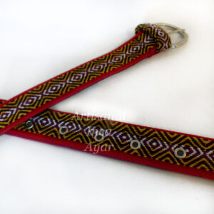 ceinture tissu péruvien rouge et jaune