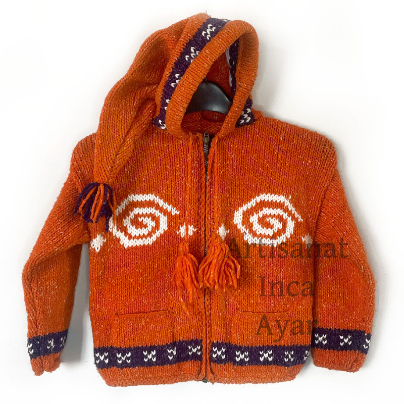 Gilet pure laine enfant 6 ans orange