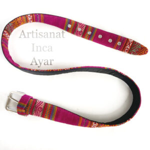 Ceinture toile péruvienne rose