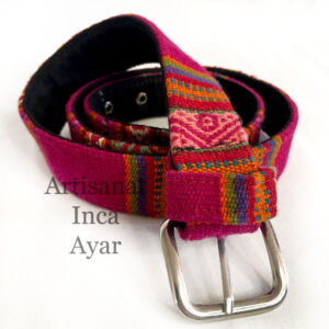 Ceinture toile péruvienne rose