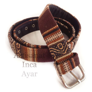 Ceinture toile péruvienne marron foncé