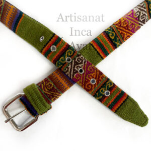 Ceinture toile péruvienne Taille XL verte
