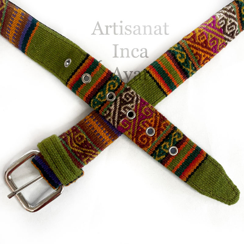 Ceinture toile péruvienne Taille XL verte