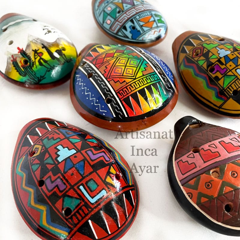 Ocarinas des Andes ovales en céramique