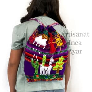 Petit sac à dos enfant brodé violet