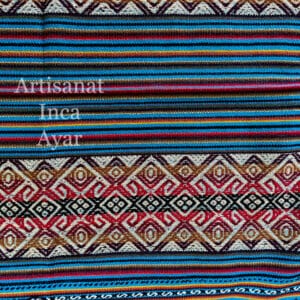 Tissu péruvien bleu motifs précolombiens