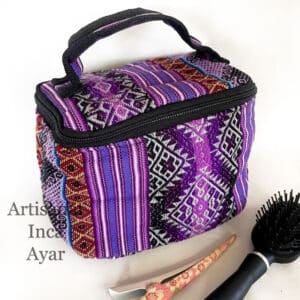 Vanity en tissu péruvien violet