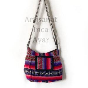 sac à main tissu péruvien rose et violet