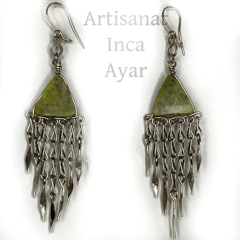 Boucles d'oreilles petites dormilonas en pierre serpentine