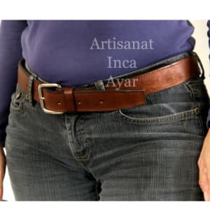 Ceinture en cuir et tissu traditionnel du Pérou