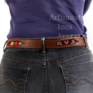 Ceinture en cuir et tissu Pérou Taille M