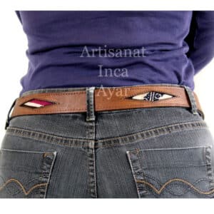 Ceinture en cuir et tissu Pérou taille XL