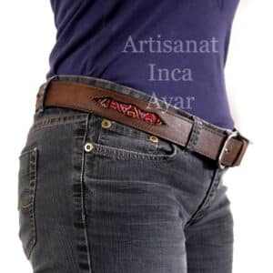 Ceinture en cuir et tissu Pérou Taille L